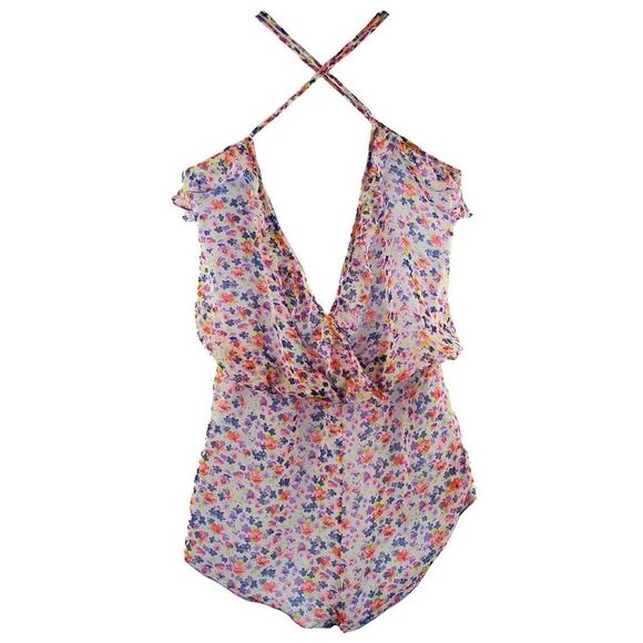 Victoria's Secret Purple Pink Floral Sheer Lingerie Playsuit Romper S - Picture 2 of 9